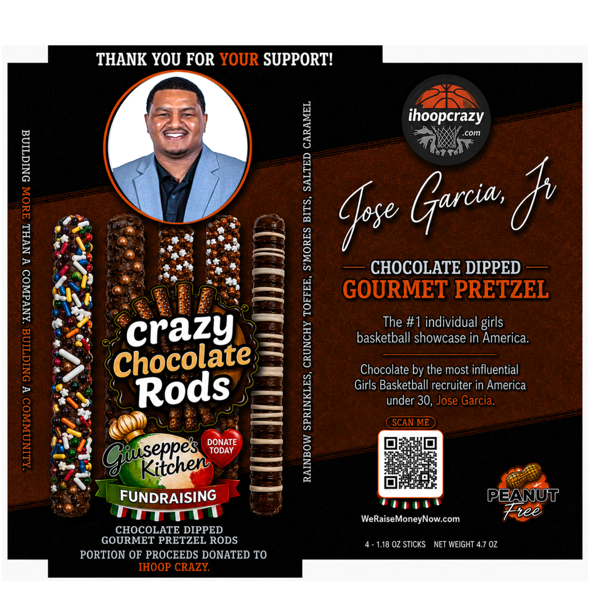 ihoopcrazy – (4) Pack Chocolate Dipped Gourmet Pretzel Rods