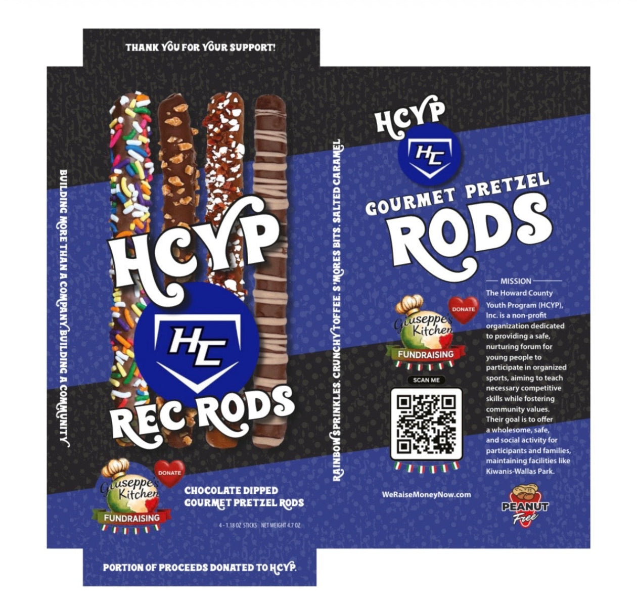 "HCYP Rec Rods" – (4) Pack Chocolate Dipped Gourmet Pretzel Rods | Save $5 on 3!